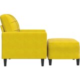 vidaXL Fotelj s stolčkom za noge rumen 60 cm žamet | Shoptok.si