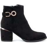 Shelvt Black women's ankle boots with an elegant buckle Cene