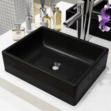 vidaXL Keramički kvadratni umivaonik 41 x 30 x 12 cm crni Cijene