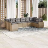 vidaXL 10-dijelni set vrtnih sofa s jastucima bež od poliratana | shoptok.hr