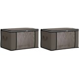  Kutija za pohranu s prozirnim bočnim oknom 2 pcs Siva - Siva 2 43 x 34 x 23 cm | shoptok.hr