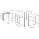  Pasji boks srebrn 10,89 m² jeklo, (20799196) | Shoptok.si