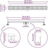  Odvod za tuš s Dječjim pokrivačem Srebrno 90 cm | shoptok.hr