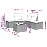  6-dijelni set vrtnih sofa s jastucima crni od poliratana | shoptok.hr