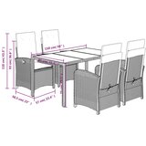  5-dijelni vrtni blagovaonski set sivi od poliratana Siva 150 cm table length | shoptok.hr