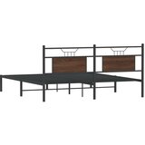  Posteljni okvir brez vzmetnice rjavi hrast 183x213 cm inž. les, (21829301) | Shoptok.si
