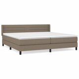 vidaXL Box spring postelja z vzmetnico taupe 200x200 cm blago, (20895634) Cene