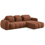 Makamii Sklopiva/s prostorom za odlaganje kutna garnitura od bouclé tkanine boja terakote (s desnim kutom/s ležaljkom) Pele – | shoptok.hr