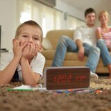 Venisymlis Lesena Digitalna Ura - Večnamenska Led Budilka S Prikazom Časa/Datuma/Temperature In Glasovnim Upravljanjem, (22060488) | Shoptok.si