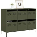 vidaXL Komoda olivno zelena 101,5x39x73,5 cm hladno valjano jeklo Cene
