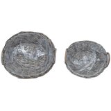  Košarica za saksije s pohranom 2 pcs Siva Lacak ratan - Siva | shoptok.hr