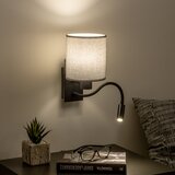  Brilagi - LED fleksibilna zidna lampa NUBILA, 1x E27/25W/230V + LED/3W, crna/siva | Eponuda.com