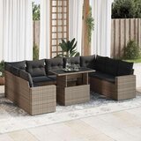 vidaXL 10-dijelni set vrtnih sofa od poliratana s jastucima sivi | shoptok.hr