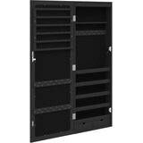  Zidni ormarić za nakit s LED svjetlima crni Crna | shoptok.hr