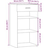 Komoda boja dimljenog hrasta 50x42,5x93 cm konstruirano drvo | shoptok.hr