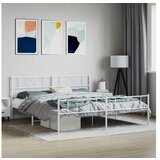 vidaXL Metalni okvir kreveta uzglavlje i podnožje bijeli 183x213 cm Cijene