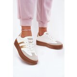 Boto EVENTO Women's Platform Sneakers Made Of Eco Leather White-Gold Elaraven | Shoptok.si
