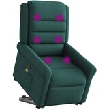vidaXL Električni masažni naslonjač na podizanje tkanina tamnozeleni | shoptok.hr