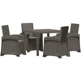  Vrtni set za objed 5 kom. Svjetlosiva PP 100 cm | shoptok.hr