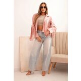 Kesi Włoski Women's suede fringed jacket dark powder pink | Shoptok.si