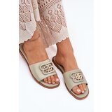 Boto Flat Women's Sandals With Decorative Detail Green Nenitta | shoptok.hr