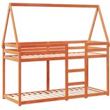 Krevet na kat s krovom voštano smeđi 80x200 cm masivna borovina | shoptok.hr