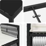  5-dijelni set baštenskih stolova s jastučićima crna poli ratan | shoptok.hr