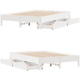 vidaXL Okvir kreveta bez madraca bijeli 135 x 190 cm masivna borovina | shoptok.hr