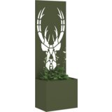 vidaXL Vrtno korito z dekorativno ploščo Olivno zelena 50 x 140 cm | Shoptok.si