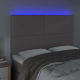  Posteljno vzglavje sivo 144x5x118/128 cm umetno usnje, (20736366) | Shoptok.si