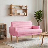  Ljubavni kauč s gumbima Ružičasta 116 x 67 x 80 cm Tkanina | Eponuda.com
