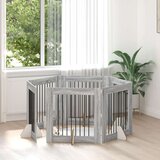  Vrata za pse s postoljem 6 pcs Siva sonoma 80 x 80 cm | shoptok.hr