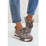 Kesi Suede women's platform sneakers with chunky lacing Artiker grey Cene