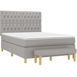 vidaXL Krevet s oprugama i madracem svjetlosivi 140x190 cm od tkanine | shoptok.hr