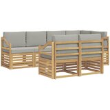  Set vanjskih sofa 7 kom. Bijela i svjetlosiva Poliester 245 x 126,5 x 73 cm | Shoptok.si