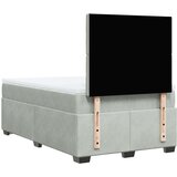 vidaXL Krevet s oprugama i madracem svjetlosivi 120x190 cm baršunasti | shoptok.hr