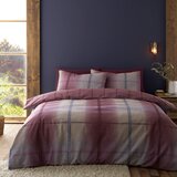 Catherine Lansfield Temno rožnata podaljšana flanelna posteljnina za zakonsko posteljo 230x220 cm Melrose Tweed Check – | Shoptok.si