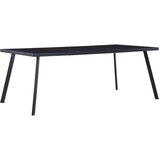vidaXL Blagovaonski stol crni 200 x 100 x 75 cm od kaljenog stakla | shoptok.hr