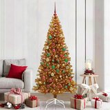 vidaXL Božično drevo med 300 LED z stojalom Zlata 210 cm PET | Shoptok.si