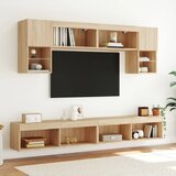  6-dijelni zidni TV elementi s LED svjetlima boja hrasta drveni | shoptok.hr