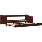 The Living Store Izvlečni posteljni okvir temno rjav iz borovine 90x200 cm - Posteljni Okvir, (21524808) | Shoptok.si