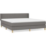  Box spring postelja z vzmetnico temno siva 160x200 cm blago, (20790174) | Shoptok.si