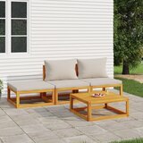 Maison Chic Seti vrtnega pohištva - Vrtna garnitura - Vrtni pohištvo set 4-delna svetlo sive blazine trden les, (21809075) | Shoptok.si