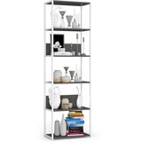 AKORD Regal V Loft Slogu Iz Kovine, Bela/Siva, (5000332501) | Shoptok.si