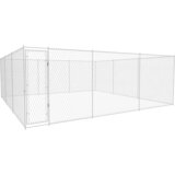 vidaXL Zunanji pasji boks pocinkano jeklo 570x570x185 cm Cene