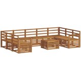  Set vanjskih sofa 10 kom. Prirodna Smeđa 59 x 59 x 37 cm | Shoptok.si