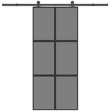 Klizna vrata s priborom 90 x 205 cmkaljeno staklo i aluminij