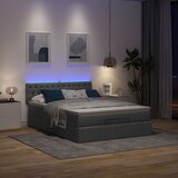 vidaXL Otomanski krevet s madracem i LED tamnosivi 140x190 cm tkanine | shoptok.hr