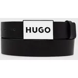 Hugo Usnjen pas moški, črna barva, 50522861