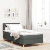 vidaXL Postelja z vzmetnico Temno siva 100x200 cm Tkanina | Shoptok.si